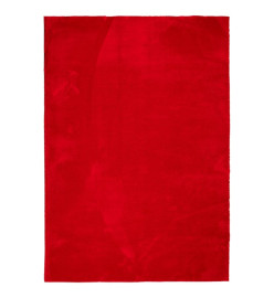 Tapis HUARTE à poils courts doux et lavable rouge 140x200 cm