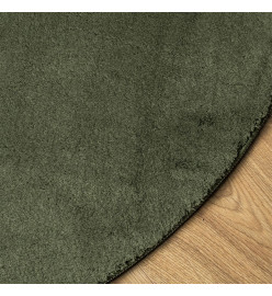 Tapis HUARTE à poils courts doux et lavable vert forêt Ø 200 cm