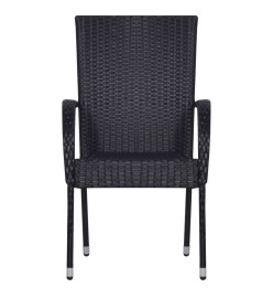 Ensemble de salle à manger de jardin 5 pcs Noir