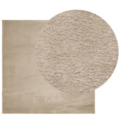 Tapis HUARTE à poils courts doux et lavable sable 200x200 cm