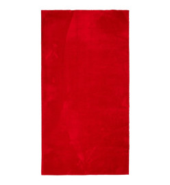 Tapis HUARTE à poils courts doux et lavable rouge 80x150 cm