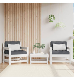 Chaises de jardin 2 pcs blanc bois massif de pin