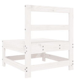 Canapés centraux de jardin 2 pcs blanc bois de pin massif