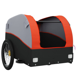 Remorque de vélo noir et orange 30 kg fer