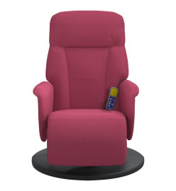 Fauteuil de massage inclinable avec repose-pied rouge bordeaux