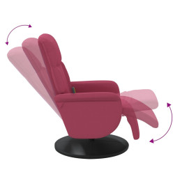 Fauteuil de massage inclinable avec repose-pied rouge bordeaux