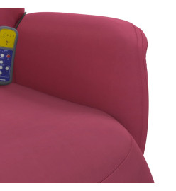 Fauteuil de massage inclinable avec repose-pied rouge bordeaux