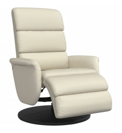 Fauteuil inclinable avec repose-pieds crème similicuir