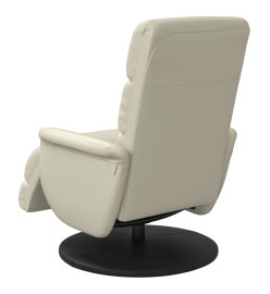 Fauteuil inclinable avec repose-pieds crème similicuir