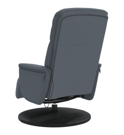 Fauteuil inclinable de massage repose-pied gris foncé velours