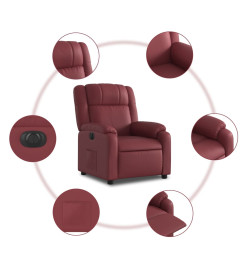 Fauteuil inclinable électrique Rouge bordeaux Similicuir