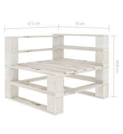Salon palette de jardin 9 pcs avec coussins crème bois