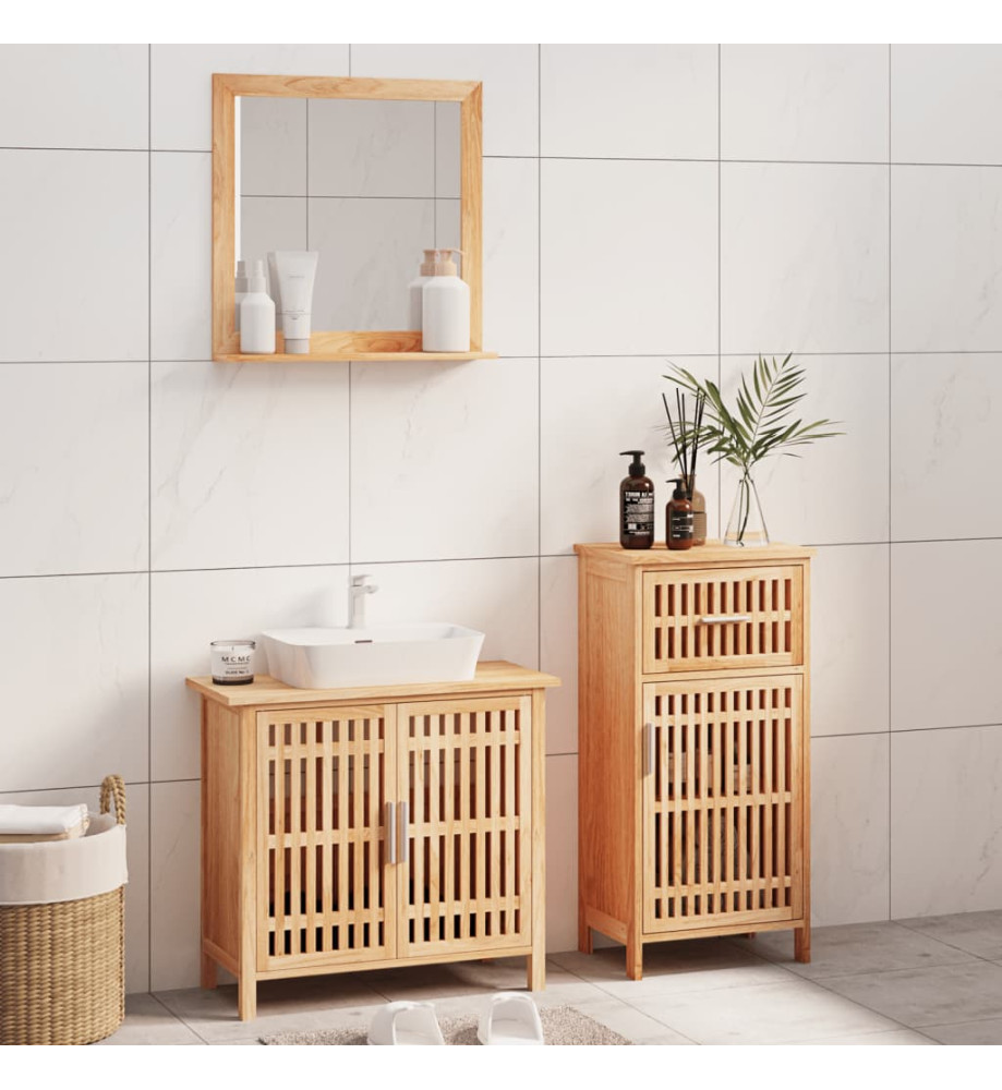 Ensemble de meubles de salle de bain 3 pcs Bois massif de noyer