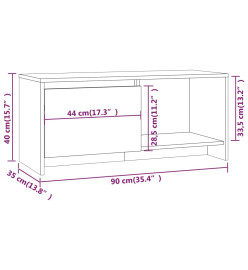 Meuble TV Sonoma gris 90x35x40 cm Aggloméré