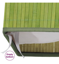 Panier à linge avec 2 sections bambou vert 72 L