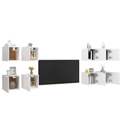 Meubles TV muraux 8 pcs Blanc 30,5x30x30 cm