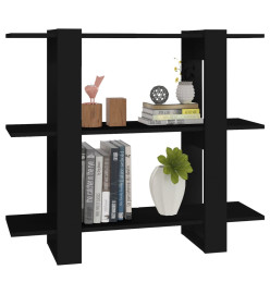 Bibliothèque/Séparateur de pièce Noir 100x30x87 cm