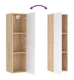 Meubles TV 2 pcs Blanc et chêne sonoma 30,5x30x110 cm Aggloméré