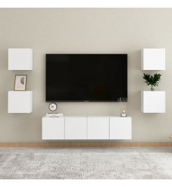 Meubles TV muraux 4 pcs Blanc 30,5x30x30 cm