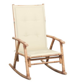 Chaise à bascule avec coussin Bambou