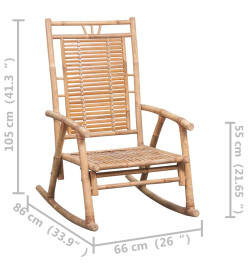 Chaise à bascule avec coussin Bambou