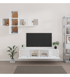 Ensemble de meubles TV 7 pcs Blanc Bois d'ingénierie