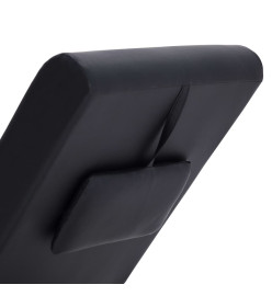 Chaise longue de massage avec oreiller Noir Similicuir