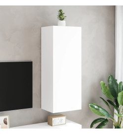 Meuble TV mural blanc 40,5x30x102 cm bois d'ingénierie