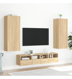 Meuble TV mural chêne sonoma 40,5x30x102 cm bois d'ingénierie