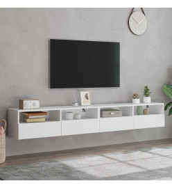 Meubles TV muraux 2 pcs blanc 100x30x30 cm bois d'ingénierie