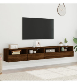 Meubles TV muraux 2pcs chêne marron 100x30x30cm bois ingénierie