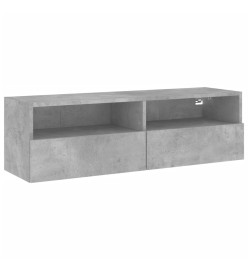 Meuble TV mural gris béton 100x30x30 cm bois d'ingénierie