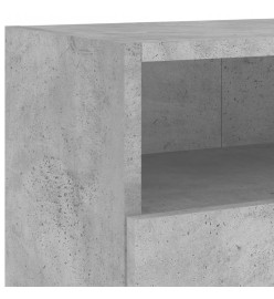 Meuble TV mural gris béton 100x30x30 cm bois d'ingénierie