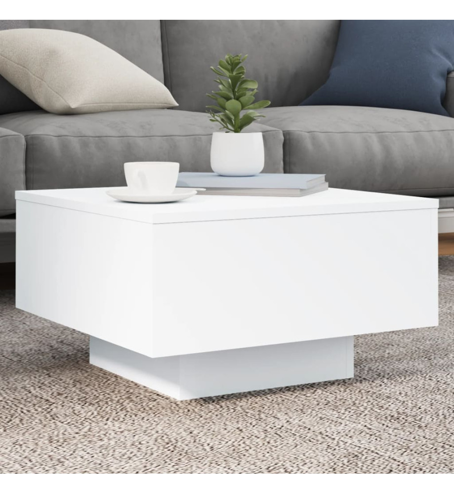 Table basse blanc 55x55x31 cm bois d'ingénierie Table basse blanc 55x55x31 cm bois d'ingénierie