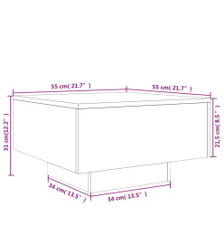 Table basse blanc 55x55x31 cm bois d'ingénierie