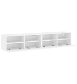 Meubles TV muraux 2 pcs blanc 80x30x30 cm bois d'ingénierie