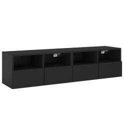 Meubles TV muraux 2 pcs noir 60x30x30 cm bois d'ingénierie