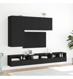 Meubles TV muraux 2 pcs noir 60x30x30 cm bois d'ingénierie