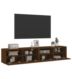 Meubles TV muraux 2 pcs chêne marron 80x30x30cm bois ingénierie