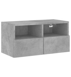 Meuble TV mural gris béton 60x30x30 cm bois d'ingénierie