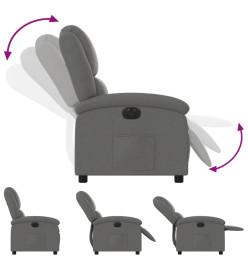 Fauteuil inclinable électrique Gris foncé Tissu