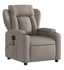 Fauteuil de massage inclinable électrique Taupe Tissu