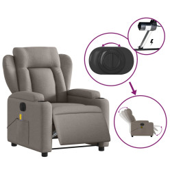 Fauteuil de massage inclinable électrique Taupe Tissu