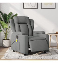 Fauteuil inclinable de massage électrique gris foncé tissu