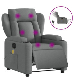 Fauteuil inclinable de massage électrique gris foncé tissu