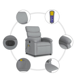 Fauteuil de massage inclinable électrique gris clair tissu