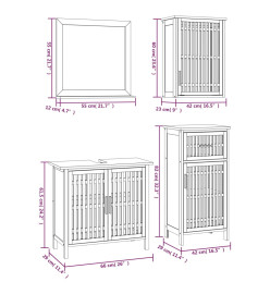 Ensemble de meubles de salle de bain 4 pcs Bois massif de noyer