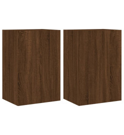 Meubles TV muraux 2 pcs chêne marron 40,5x30x60 cm