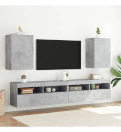 Meuble TV mural gris béton 40,5x30x60 cm bois d'ingénierie