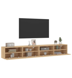 Meubles TV muraux 2pcs chêne sonoma 100x30x30cm bois ingénierie